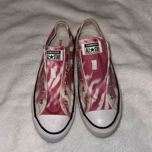 Pink and white Converse